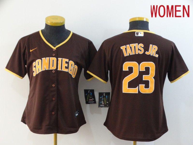 Women San Diego Padres #23 Tatis jr brown Nike Game MLB Jerseys